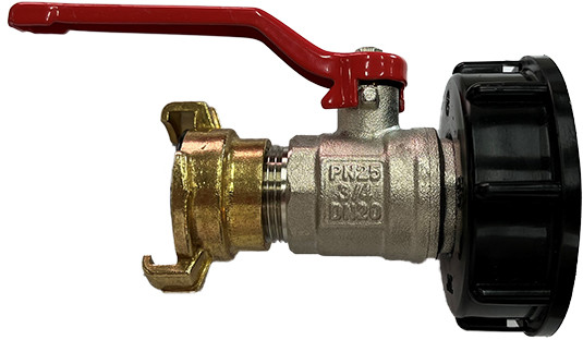 IBC ball valve for IBC tank - S60 x 3/4" - Brass - with Geka coupling