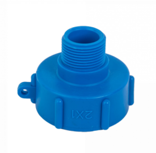 IBC adapter - female thread x reducing male thread - S60x6 x 1" - Plastic