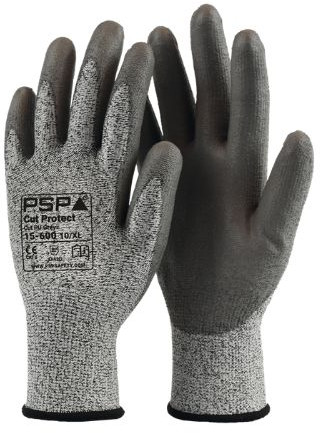 Cut Protect Cut D PU Grau Handschuhe Grau (Größe 8/M)