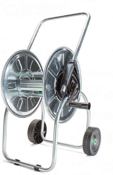 Schlauchwagen - Stahl verzinkt - geeignet für 50m 1/2" oder 25m 3/4" Schlauch - inkl. Anschlussstücke