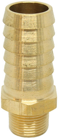 Brass hose tail - 19mm x 3/8" - male thread
