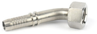 Hydraulic coupling - DKR - SS - conical BSP female thread 60degr 1/4" x pilar NW 6mm - bend 45degr