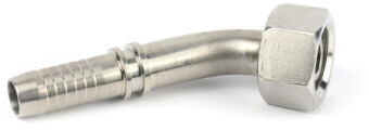 Hydraulic coupling - DKR - Galvanized steel - conical BSP female thread 60degr 1/4" x pilar NW 6mm - bend 45degr