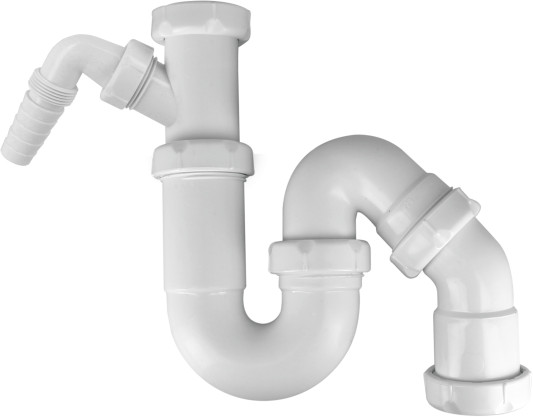 Siphon Universal with washing machine connection - Telescopic - Plastic - 1-1/2" x 40mm