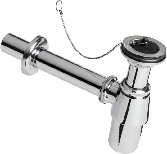 Brass bottle trap with waste