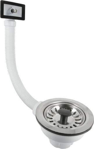 Plug with overflow - square - 40mm