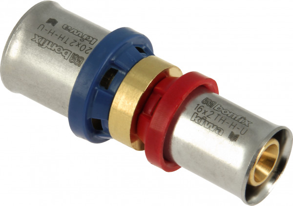 BONFIX Alu-press Straight coupling reduced 20 x 16 mm