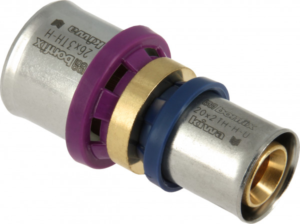 BONFIX Alu-press Straight coupling reduced 26 x 20 mm