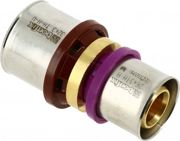 BONFIX Alu-press Straight coupling reduced 32 x 26 mm