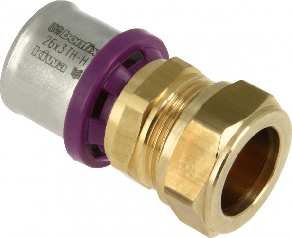 Bonfix Press Fitting - 1x Alu-press 1x Compression - Straight coupling - 26 x 22mm