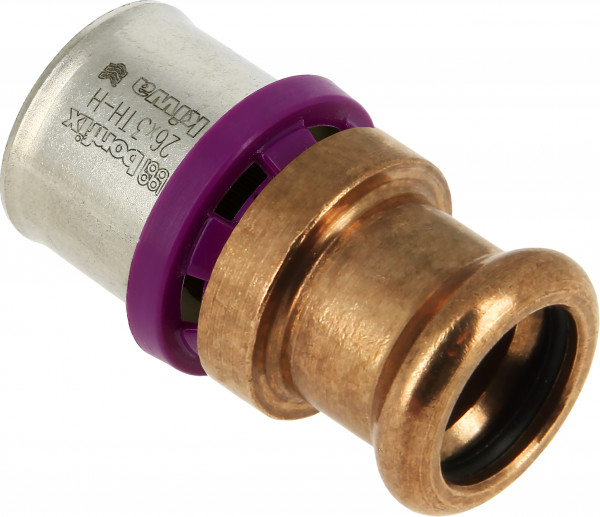 Bonfix Press Fitting - 1x Alu-press 1x M-press - Straight coupling - 26 x 22mm