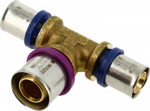 Bonfix Pressfitting - 3x Alu-Press - T-Stück - Reduzierend - 20 x 26 x 20mm