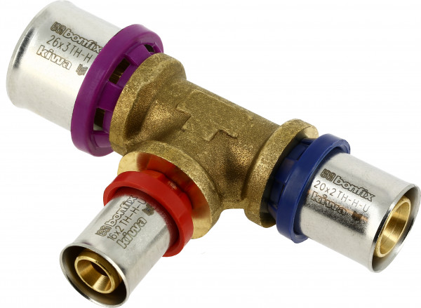 Bonfix Pressfitting - 3x Alu-Press - T-Stück - Reduzierend - 26 x 16 x 20mm