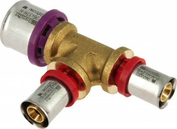 Bonfix Press Fitting - 3x Aluminum Press - T-fitting - reducing - 26 x 16 x 16mm