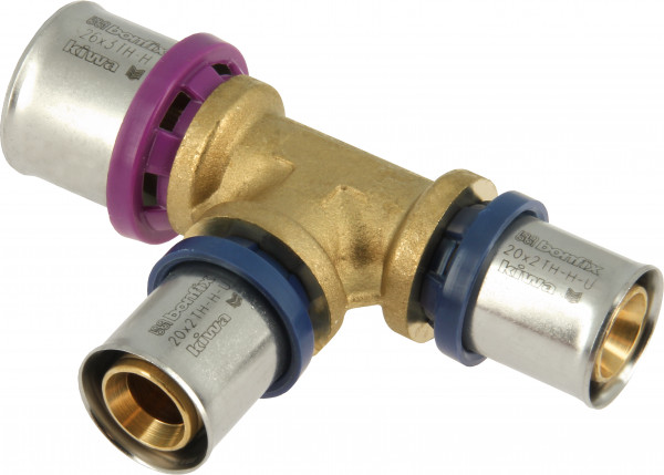 Bonfix Press Fitting - 3x Aluminium Press - T-fitting - reducing - 26 x 20 x 20mm