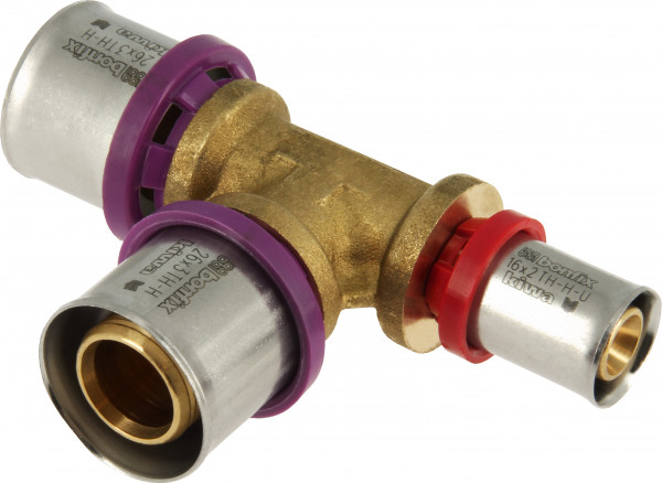 Bonfix Press Fitting - 3x Alu-press - T-fitting - reducing - 26 x 26 x 16mm