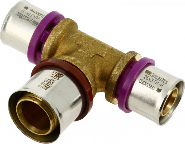 Bonfix Pressfitting - 3x Alu-Press - T-Stück - Reduzierend - 26 x 32 x 26mm