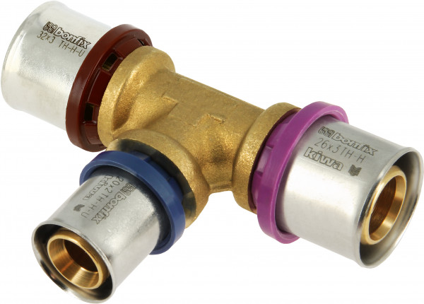 Bonfix Press Fitting - 3x Aluminum Press - T-fitting - reducing - 32 x 20 x 26mm