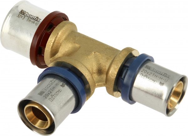 Bonfix Press Fitting - 3x Aluminium Press - T-fitting - reducing - 32 x 20 x 20mm