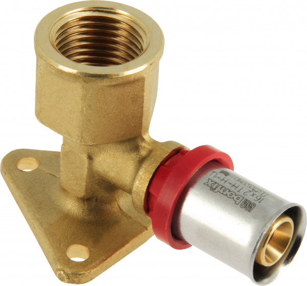 Bonfix Press Fitting - 1x Aluminium Press 1x Female Thread - Wall Plate Fitting - 1/2" x 16 Height = 47 mm