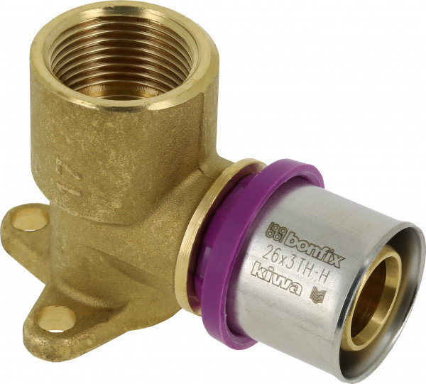 Bonfix Pressfitting - 1x Alu-Press 1x IG - Wandplattenkupplung - 3/4” x 26 Höhe = 47 mm