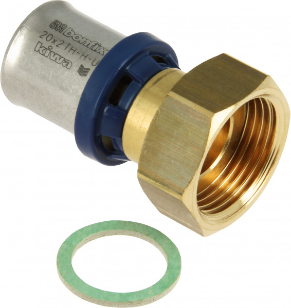 BONFIX Alu-press 2-Piece coupling w. loose nut 3/4" x 20 mm