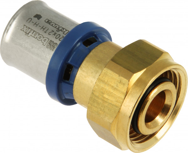 Bonfix Press Fitting - 2x Alu-press 1x Euroconus - 2-piece coupling - 1/2" x 20mm