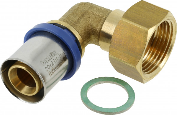 BONFIX Alu-press 2-Piece elbow w. flat seal 3/4" x 20 mm