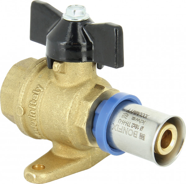 Bonfix Press Fitting - 1x Alu-press 1x Female Thread - Ball valve - 1/2" x 16mm