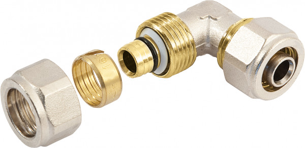 BONFIX NICKEL-PLATED DOUBLE ELBOW 14x14 