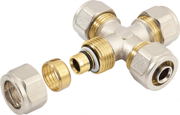 Bonfix - Alu-Knelfitting - Kreuzstück - 4 x Alu-Knel - 16mm x 16mm x 16mm x 16mm