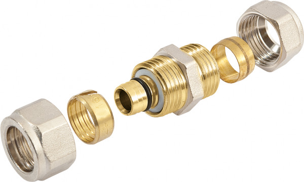 Bonfix - Alu-Knelfitting - Gerade Kupplung - Alu-Klemm x Klemm - 16mm x 15mm