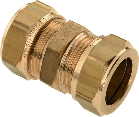 Bonfix Compression fitting - Straight coupling - 8x8mm - Brass