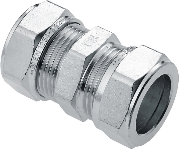 Bonfix compression fitting - Straight coupling - 10x10mm - Tinned Brass