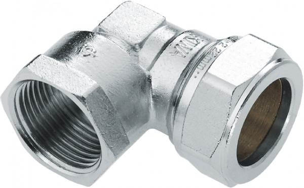 Bonfix Klemmverschraubung - Knie - IG - 1/2" x 22mm - Verzinntes Messing