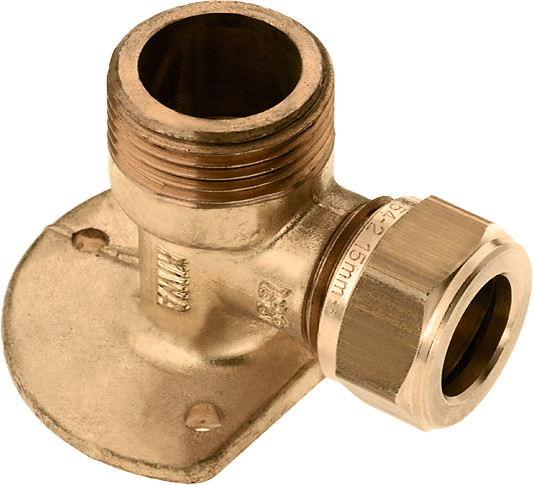 Bonfix compression fitting - Wall plate - Male Thread - 3/4" x 15mm - Brass