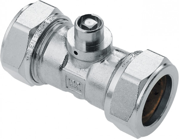 BONFIX 82780 Straight coupling with vent 15x15 mm nickel