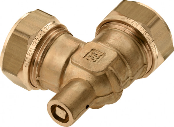 Bonfix compression fitting - Elbow fitting with bleeder - 15mm x 15mm - Brass
