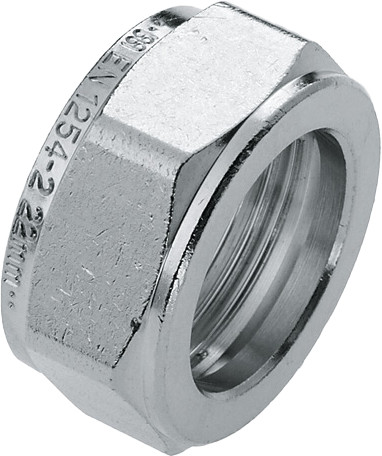 Bonfix compression fitting - Compression nut - 10mm - Tinned Brass