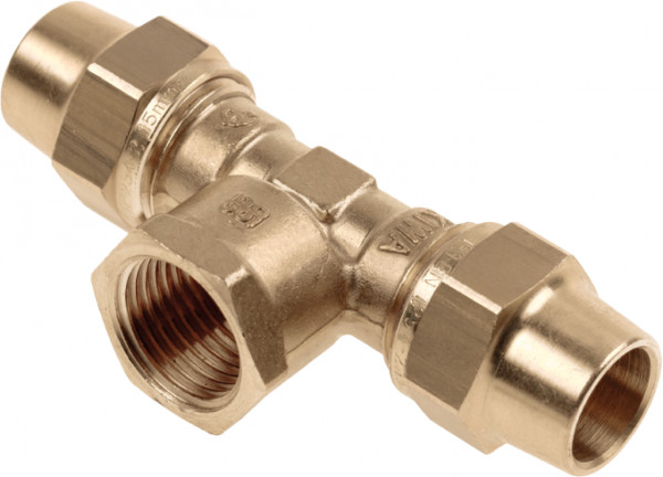Knelfitting BELGAS - T-Stück - IG - 22 x 3/4” x 22mm - 2x Klemmring 1x IG