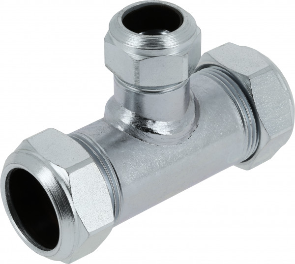 Bonfix galvanized steel compression fitting - T-connection - reducing 109 - 3 x compression - 35mm x 28mm x 35mm