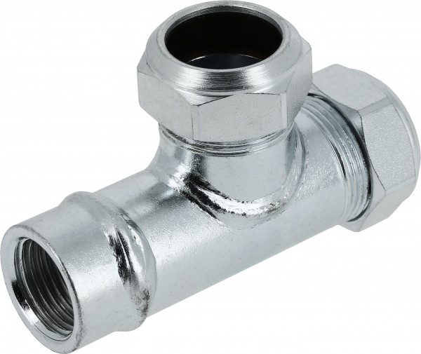Bonfix Stahlverzinkte Klemmfitting - T-Stück 112 - Klemm x Klemm x IG - 28mm x 28mm x 1/2
