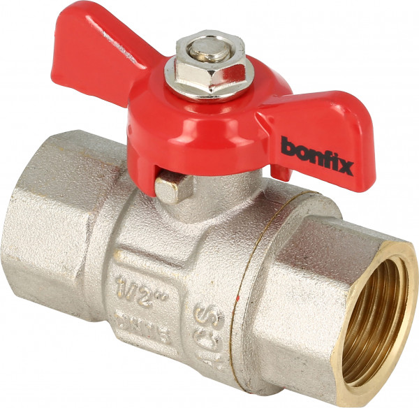 Straight ball valve female 3/8" with butterfly handle