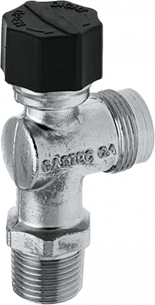 Elbow gas gate valve chrome plated 1/2" x M24