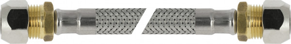 Bonfix Flexibler Anschlussschlauch - Edelstahlgeflecht - Klemme x Klemme - 12 x 12mm - DN8 - Länge 35cm