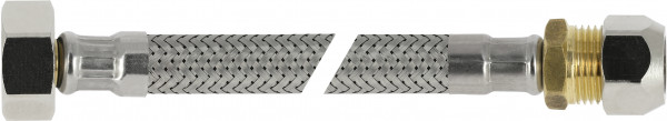 Flexibler Anschlussschlauch - Edelstahl geflochten - Kompression X Innengewinde - 10mm x 1/2 "- DN8 - Länge 35 cm