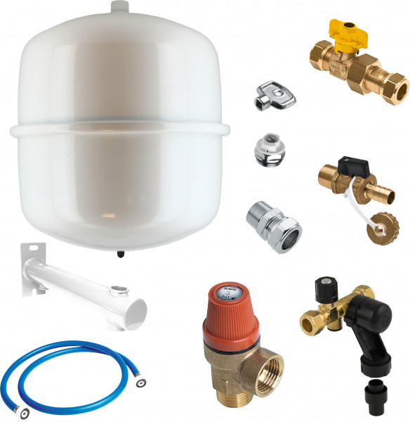 Installation package for central heating boiler - Bonfix - 18 liters - 1 bar - white