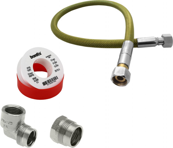 Bonfix Stove kitchen hob gas connection package - Gas hose 100cm