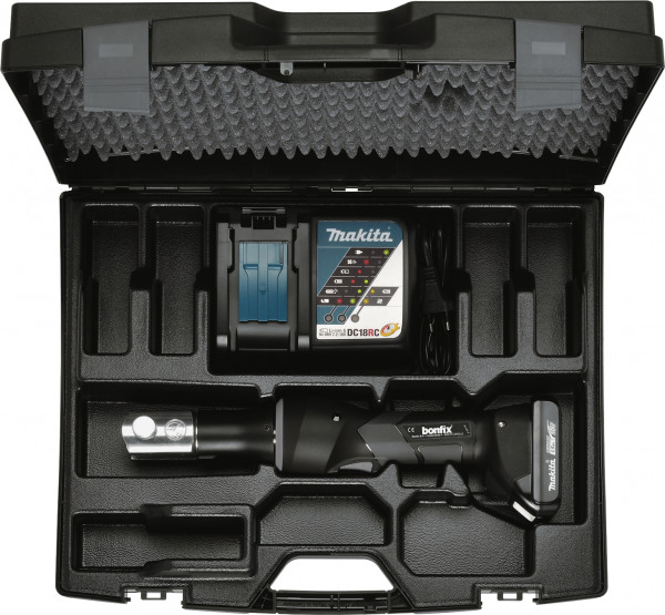 Bonfix/Makita - Pressmaschine - Mini-Akku - 18V - 1,5Ah - 19kN - Maschine & Akku & Ladegerät im Koffer - Facelift