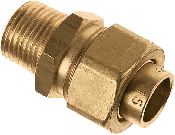 Bonfix 2- and 3-piece brass couplings 3-piece straight coupling 3/8 x 12 -
